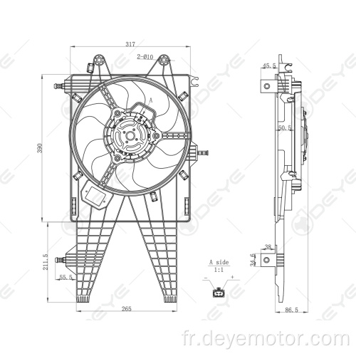 Radiateur ventilateur de refroidissement par air 12v pour FIAT PUNTO